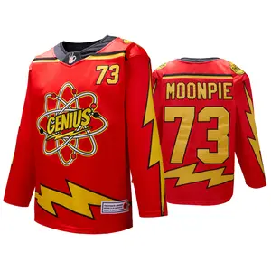 Genius 73 Men's Unisex Embroidered Hockey Jersey - 220g Oversized Long-Sleeved Streetwear Shirt, Plus Size Fit, Applique Details, Harajuku "That Is My Spot" Nerd Culture Fan Top, High Performance Activewear, Fitness Sport Outfits