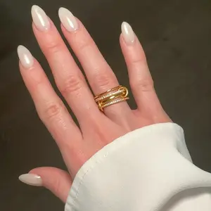 Interlocked Stackable Rings for Women - Statement Multi Ring Mixed Metals Stack - Cubic Zirconia Two-Toned Stacking Jewelry