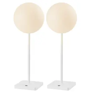 Allie 17.5" Modern Minimalist Indoor/Outdoor Metal Globe Rechargeable/Cordless Dimmable Integrated LED Table Lamp with Touch Sensor