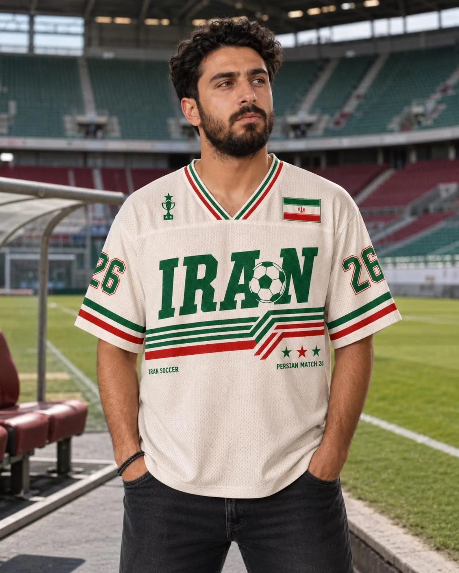 Personalized Iran Retro Soccer Jersey, Custom Name Persian Football Shirt - Youth & Adults Sizes