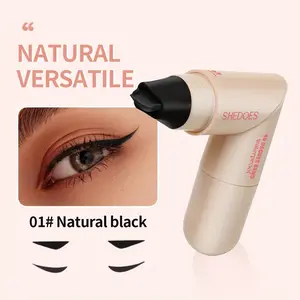 Double Head Rotary Eyeliner Stamp Pen - Waterproof and Anti-smudge Quick Drying Formula. Designed with a rotating mechanism, it is easy to use and is available in black and brown colors, perfect for beginners. Compact and portable. Smudge No Budge