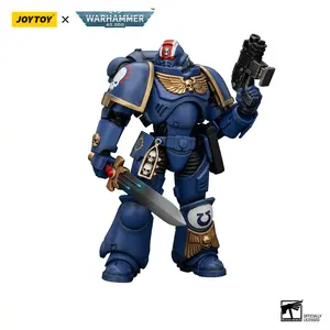 JOYTOY 1/18 Scale Collectible Action Figure - Ultramarines Chapter Primaris Lieutenant Erastus with Primaris Armor, Detailed Design, Authenticity Guaranteed, Ages 12+, JT2481
