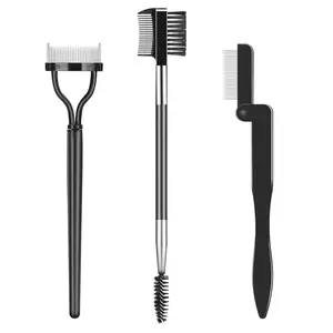3PCS Eyelash Comb and Lash Separator, Eyebrow Brush & Spoolie Set for Clump-Free Mascara, Lash & Brow Grooming Tools