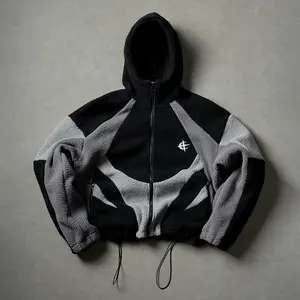 Loose Fit Color Block Zip Up Hooded Functional Jacket