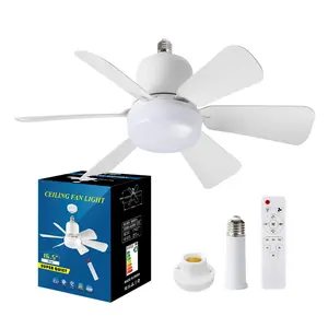 E27/E26 Ceiling Fan Light, 16.5 Inch Fan Light with Remote Control, Silent Strong Wind Ceiling Fan Light, Home Decor Lighting, Suitable for Living Room, Bedroom, Kitchen