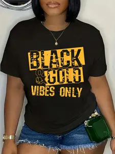 100% Cotton Unisex Black Gold Game Day Group Shirt for High School Football T-Shirt