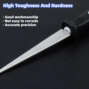1Pc Premium Double Sided Diamond Sharpening Stone, Flat & Arc Dual Use Whetstone, Portable Durable Sharpening Tool for Knives Scissors Garden Outdoor Hunting Tools
