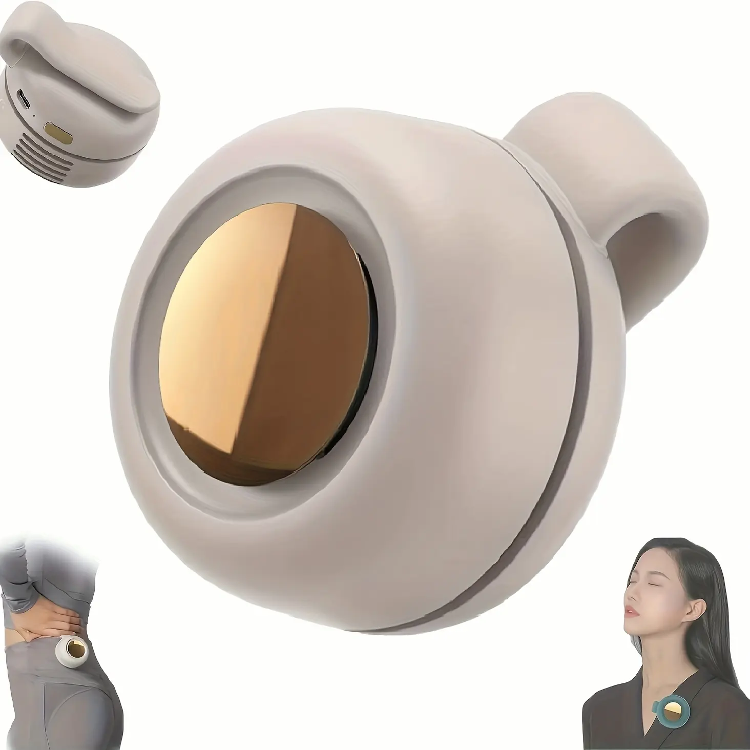 Mini Clip on Outdoor Hanging Neck Fan Suitable for Shirts And Waist, Portable Small Bladeless Fan, 3-Speed 360 ° Surround Wind Silent Mini Rechargeable Hanging Waist Cooling Fan, Suitable for Hiking, Traveling, Sports, Camping, Golf, Fishing