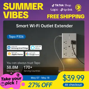 [Summervibes] TP-Link & Tapo P306 Smart Plug Outlet Extender, Surge Protector, 18W Fast Charging, 3 Individual Smart Outlets, 1x USB-C & 2X USB-A, Smart Night Light, Works w/Apple HomeKit, Alexa & Google Home
