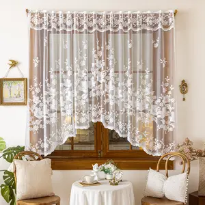 French Romantic Lace Bow Shaped Sheer Curtain 118in X 63in or 157in X 63in, Large Size Home Decor for Living Room Kitchen Wedding, Home Decoration Curtain, Window Curtain