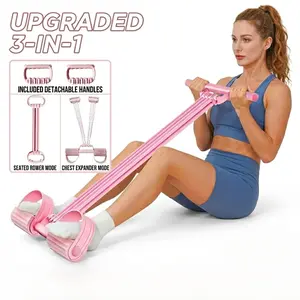 Multifunction Tension Rope, 8-Tube Elastic Yoga Pedal Puller Resistance Band, Elastic Pull Rope Fitness, Full-Body Workout atHome Gym, Exercise Sit-up, Yoga, Abdominal Training