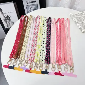 Long-length phone hanger strap, sturdy and durable, adjustable for cross-body wear, simple design, versatile, work ID holder with wide woven strap hanger strap for cross-body wear, Crossbody Phone Strap