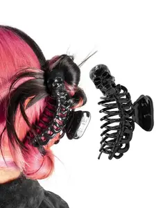 Gothic Punk Skull Hair Claw Clip, Large Anti-Slip Ponytail Holder, Halloween Party Accessory, Witch, Suitable for Women and Girls