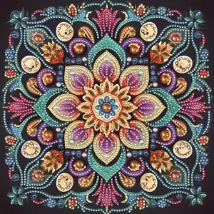 5D Mandala Pattern Diamond Painting Kit, DIY Irregular Rhinestone Art Craft Set, Diamond Art Mosaic for Home Décor, Perfect Relaxation Hobby, Handicraft