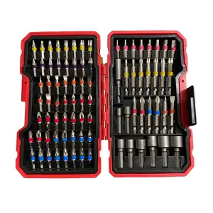 Impact Driver Drill Bit Set, Magnetic Nut Driver Set, S2 Steel Cross Slot, Slotted, Square, Star, Hex, Torx Bits, Power Tool Accessories