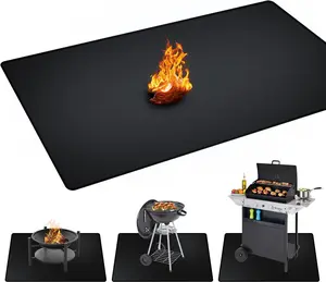 48 x 30 inch Under Grill Mats for Outdoor Grill, Double-Sided Fireproof, Oil and Waterproof Protective Mat for Grass and Deck, Outerdoor BBQ Fire Pit Fireplace Mat