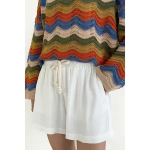 Riviera Rope Drawstring Shorts in White