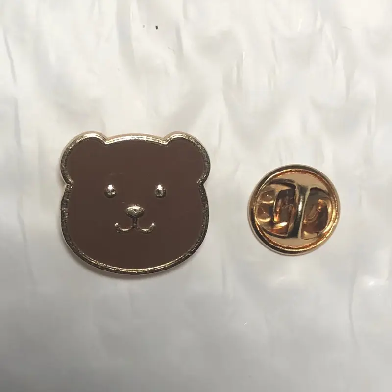 Gold Lining Brown Bear Enamel Pin - Brand New Accessory for Stylish Outfits