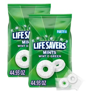 LIFE SAVERS Hard Candy - Wint-O-Green Breath Mint Bulk Bags, Individually Wrapped Candy, Party Size 44.93 oz Bag Pack of 2