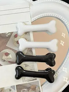 Cute Bone Shaped Hair Clips, Creative Duckbill Clips for Girls, Versatile Side Hair Clip and Bangs Accessory, Fashion Hair Accessories for Women & Girls, Flat Claw Clips, Clip In Claw