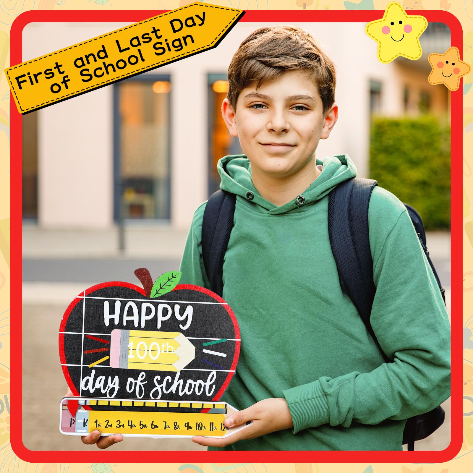 First & Last Day of School Sign Reusable Dry Erase 8" - Back to School Board Gifts Wooden Pencil Style, Cute Pencil Bow Notebook Design for Pre-K Kindergarten Photo Props First Day Last Day Traditions Teachers Parents Essentials Class of 2026 First & Last Day of School Sign Reusable Dry Erase 8" - Back to School Board Gifts Wooden Pencil Style, Cute Pencil Bow Notebook Design for Pre-K Kindergarten Photo Props First Day Last Day Traditions Teachers Parents Essentials Class of 2026