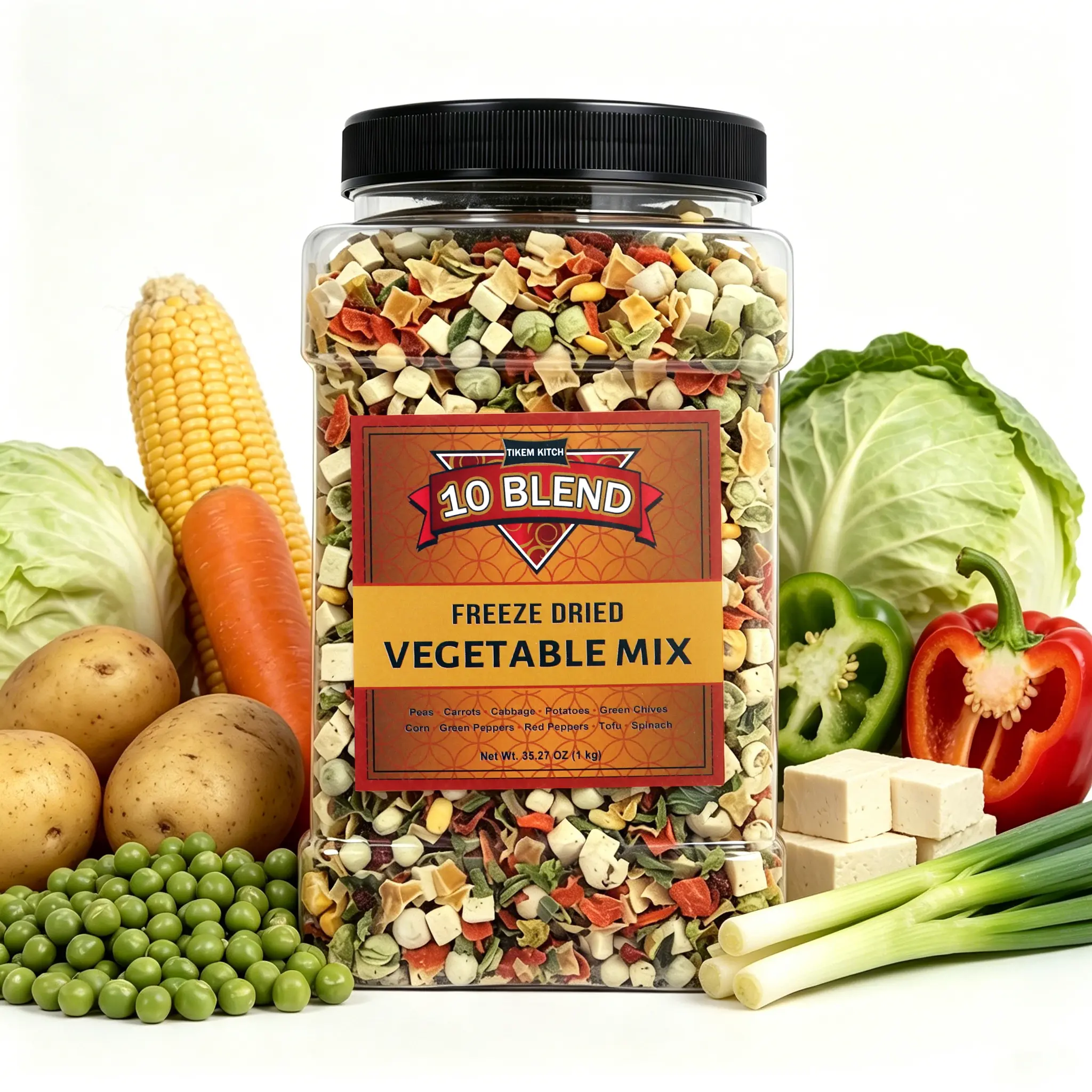 Deluxe Dry Natural Snack Dried Vegetable Soup Mix, 16/25/35 oz Resealable Pouch - Premium Dehydrated Vegetable Blend for Cooking, Camping - No MSG, Vegan Emergency Food Supply