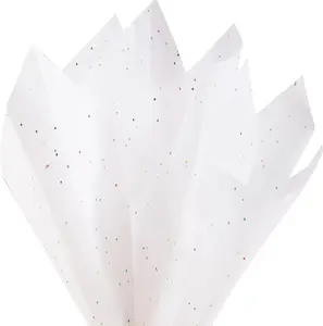 120 Sheets 20"x14" White Tissue Paper for Gift Bags Packaging Glitter Art Tissue Paper for Crafts