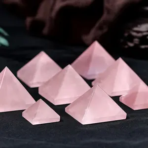 Natural Rose Quartz Crystal Pyramid – Polished Healing Stone for Love, Energy & Feng Shui Decor