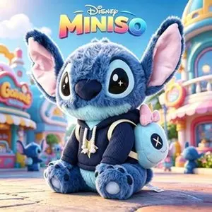 Disney Kawaii Lilo & Stitch #12 Stitch Sitting Plush with Bag Charm Strap Soft Squeezable Stress Relief Fidget Toy Cute Gift for Girls Kids Birthday