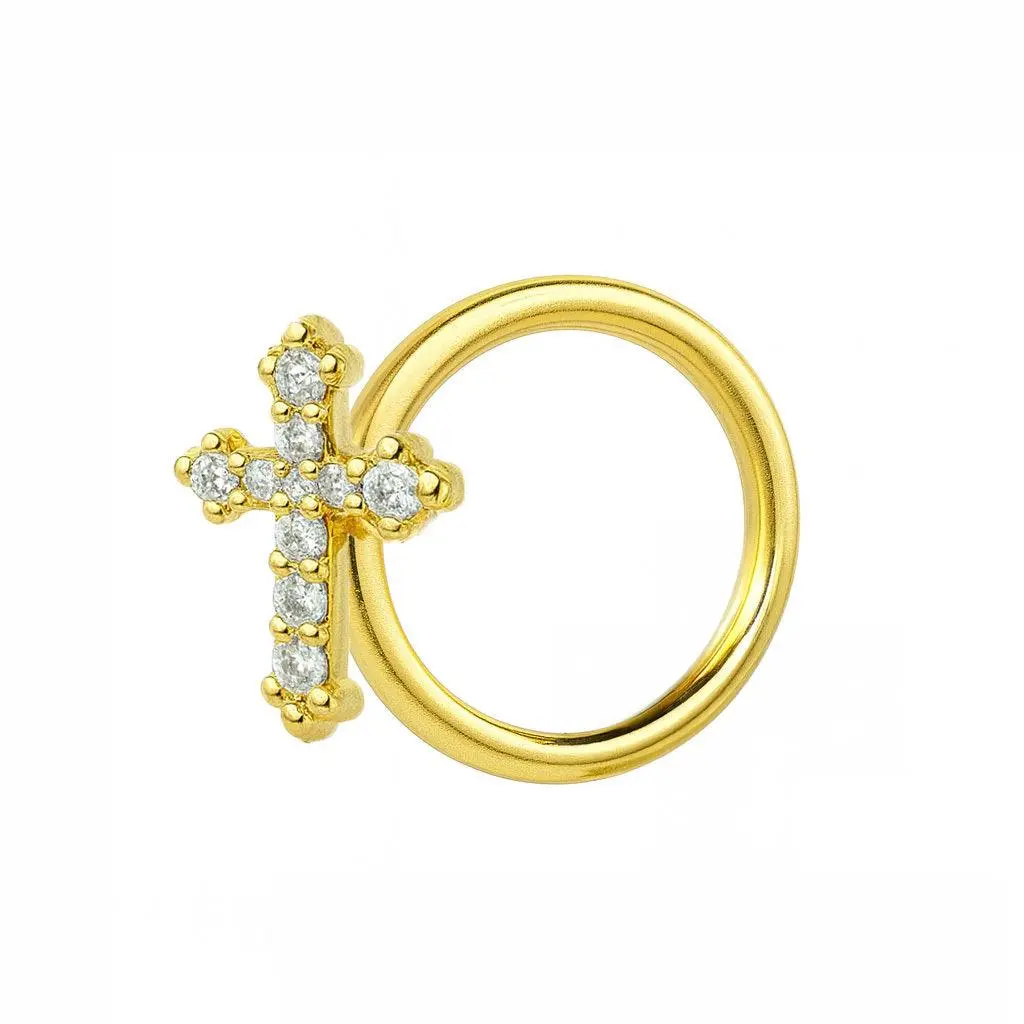 EVRY JEWELS Women's Hypoallergenic Cross Babe Nose Ring