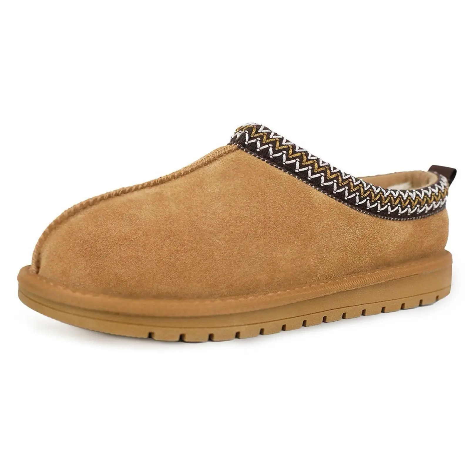 EVELLYHOOTD Men's Suede Ankle Boot, Stylish Slip-On Platform Shoes with Warm Fur Lining, Flexible Non-Slip Sole for Indoor Outdoor Wear, Classic, Braided, Low Shaft