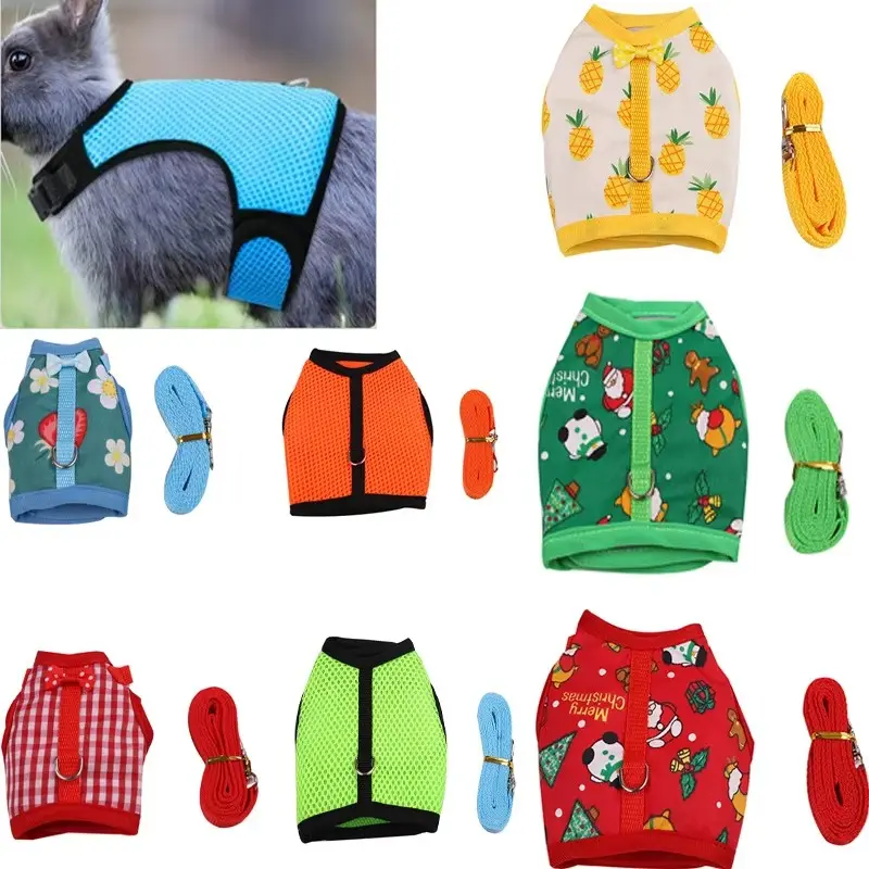 Little Pet Rabbit Clothes Ferret Traction Rope Guinea Pig Chest Back Vest Type Traction Rope Rabbit Rope Rabbit Chest Back Bunny Harness
