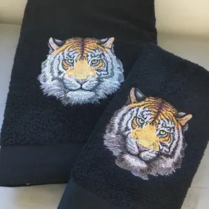 Embroidered hand towel- Tiger face