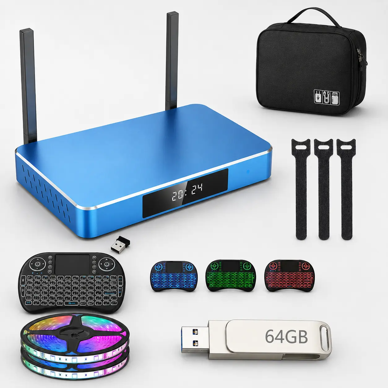 S7 series home media box with accessories.