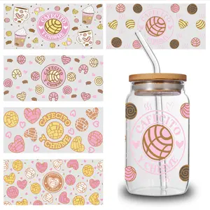 5 Sheets Cafeito Theme UV DTF Stickers Glass DTF Transfer Stickers Decoration Supplies Decoration UV DTF Stickers Religious Unicorn Winter Landscape Canvas Posters