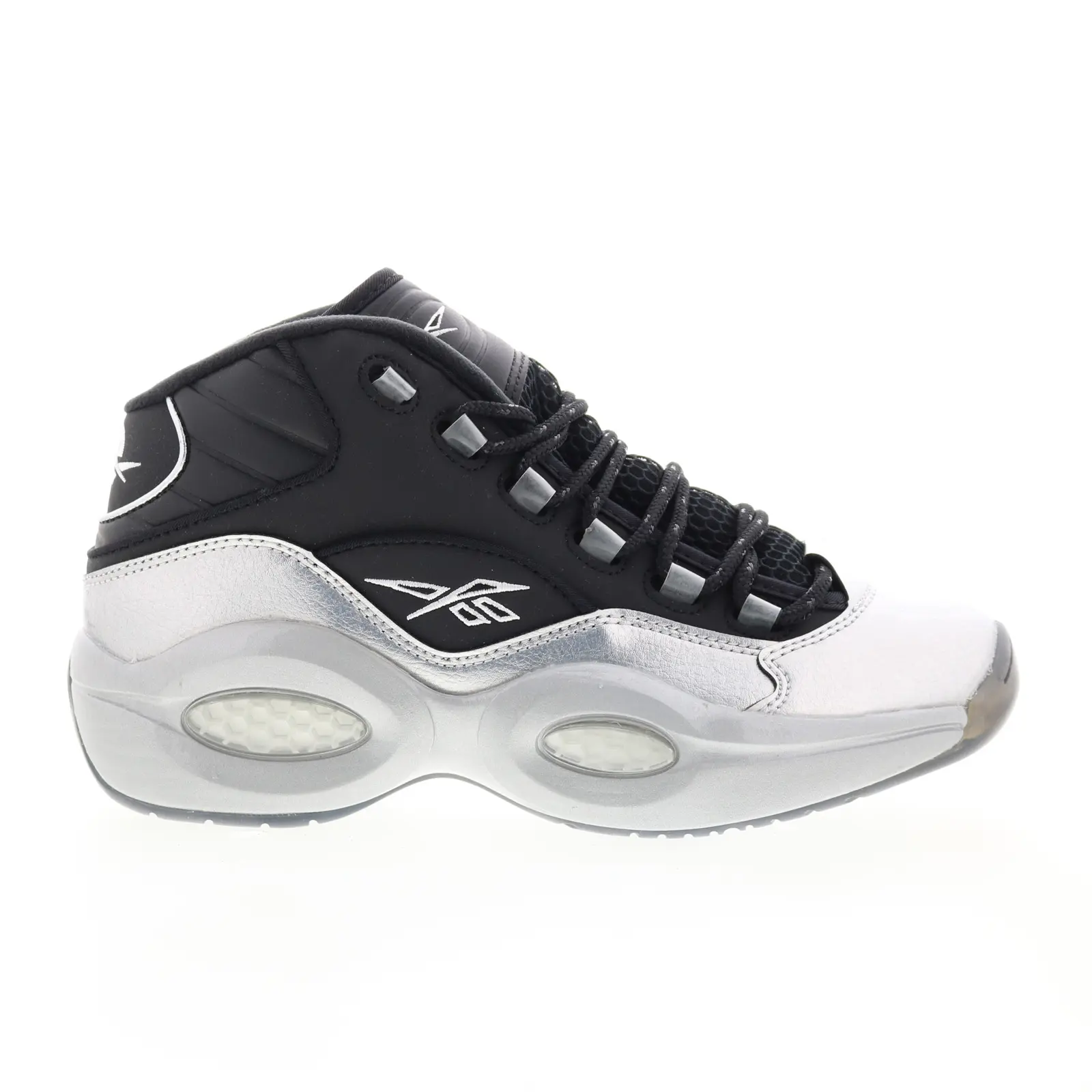 Reebok Question Mid GX7925 Mens Black Leather Athletic Basketball Shoes