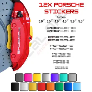 12x Porsche Caliper Stickers 12x Porsche Caliper Stickers