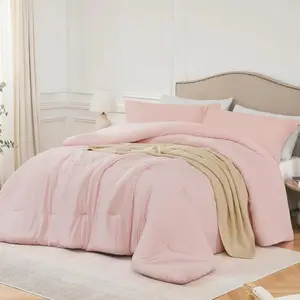 Twin  Blushpink,2PCS Lightweight  Sets for, Twin Size(68''*90''   1 Pillowcase) Luxury All-Season Marshmallow Comforter
