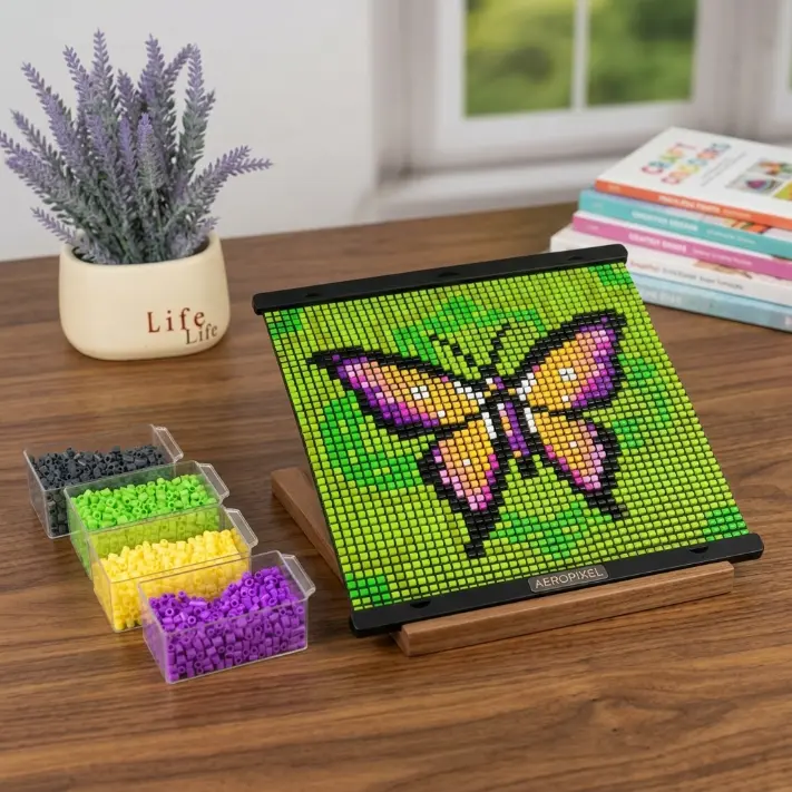 Butterfly Fuse Beads Kit, 2300 PCS Midi Perler Beads Set, Creative DIY Craft Educational Toy for Kids, Beginner Beading Project Home Decor Gift, Midi Beads