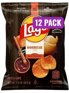 Barbecue Flavored Potato Chips, 1.5 oz Bags, Pack of 12, Bundled by Shoppyway