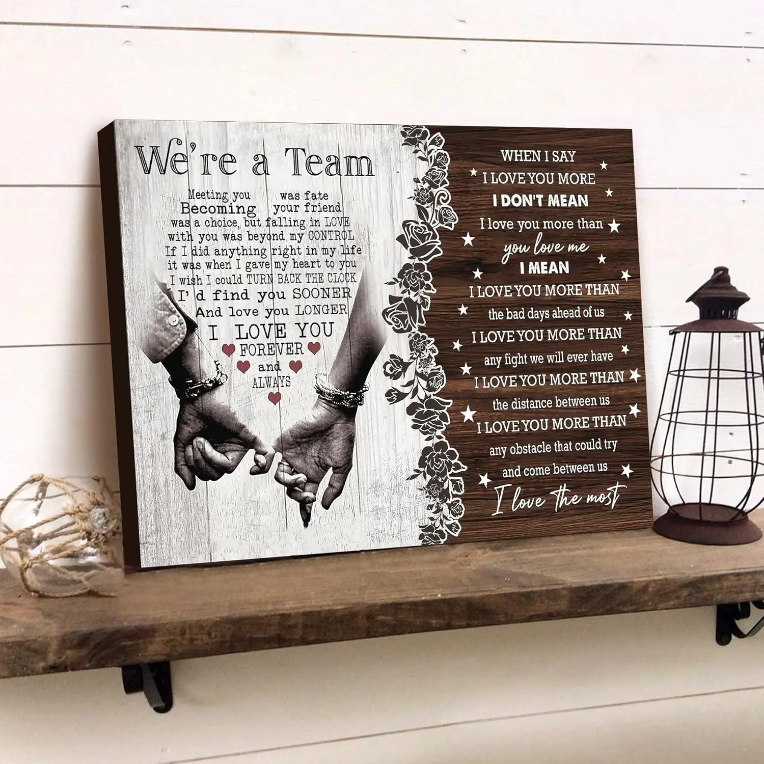 NBHYK Personalized We're A Team Couple Poster for Him Her Husband Wife Christmas Birthday Anniversary Custom Name Canvas Print Wall Art Home Decor Picture for Bedroom LivingRoom - Decorative Artwork Eco-Friendly Fade-Resistant UV-Protected - Creative