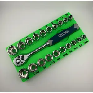 Harbor Freight Quinn 3/8&Quot; 21Pc Chrome Socket Setorganizer W/ Magnet Slots