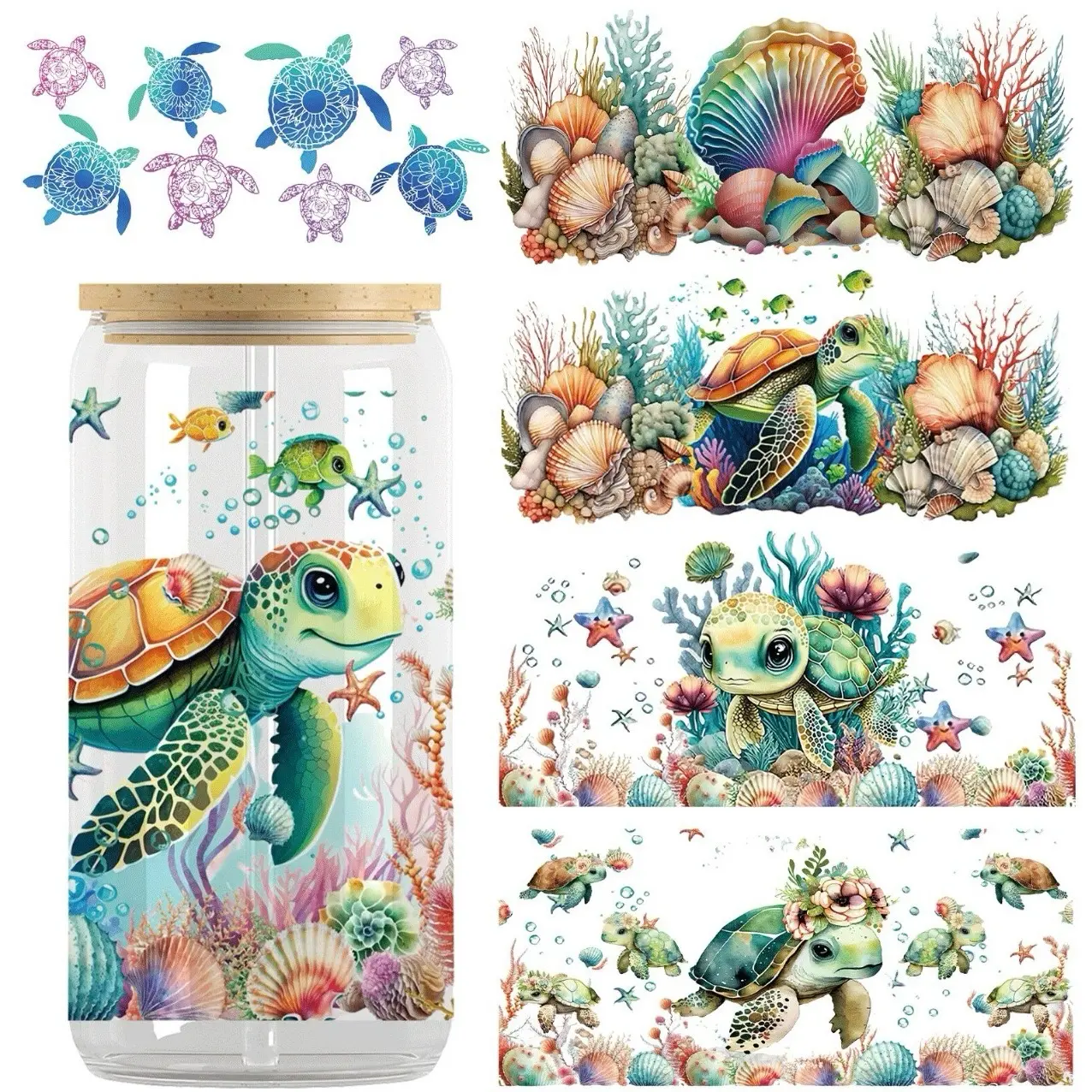 Turtle Inspired 16 oz Cup or Uvdtf wrap