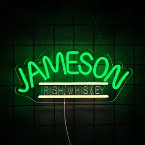 Jameson neon sign  Pub Man Cave or Party,Bright  Light Suitable for Garage Decor or Business Display  Easy Hanging.