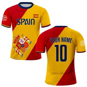 2025 Custom Spain Soccer Jersey - Personalized Men Women  Uniform Shirt with Name Number Logo National Team Fan Player Gear