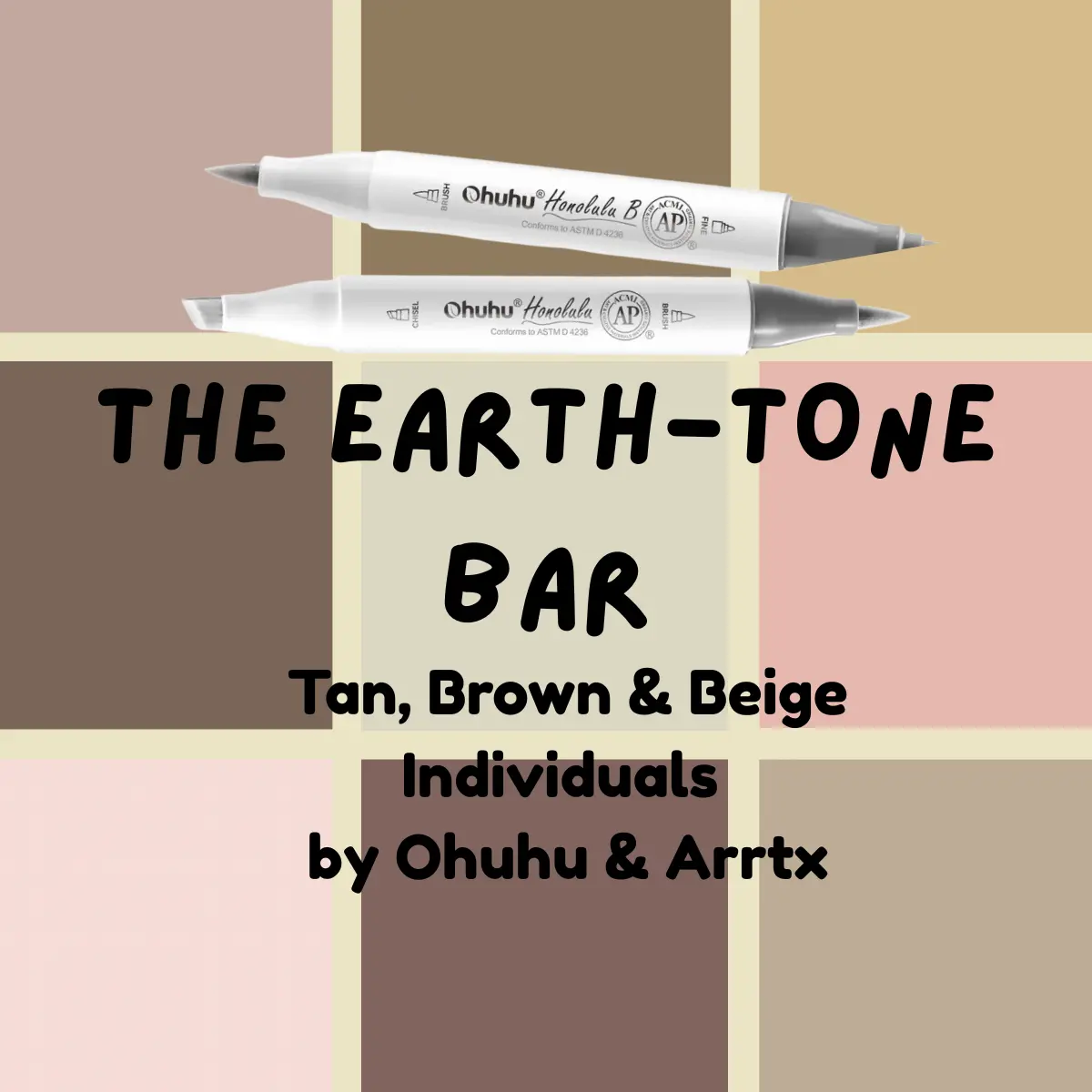 Ohuhu Honolulu B Alcohol Ink Marker, Earth Tones, Fine/Chisel Tip, Single Color, Sold by The Marker Monster