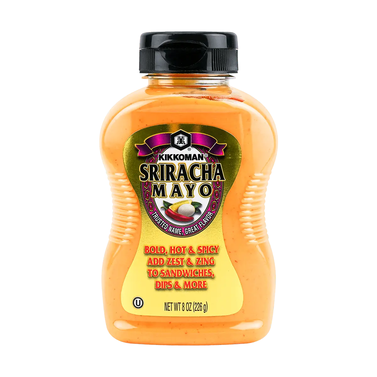 Kikkoman Sriracha Mayonnaise Sauce - Spicy Creamy Japanese Mayo for Salads, Dips & Marinades - 226g (8oz)