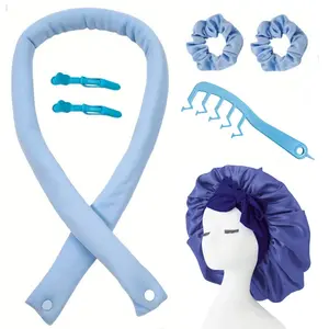 Heatless Curler With Bonnet , 7 PCS/Set Professional SleepingHair Care & Styling Tool Set, Heatless StylingTools for Women & Girls, Hair Styling Tools, FallGift, Hair Accessories