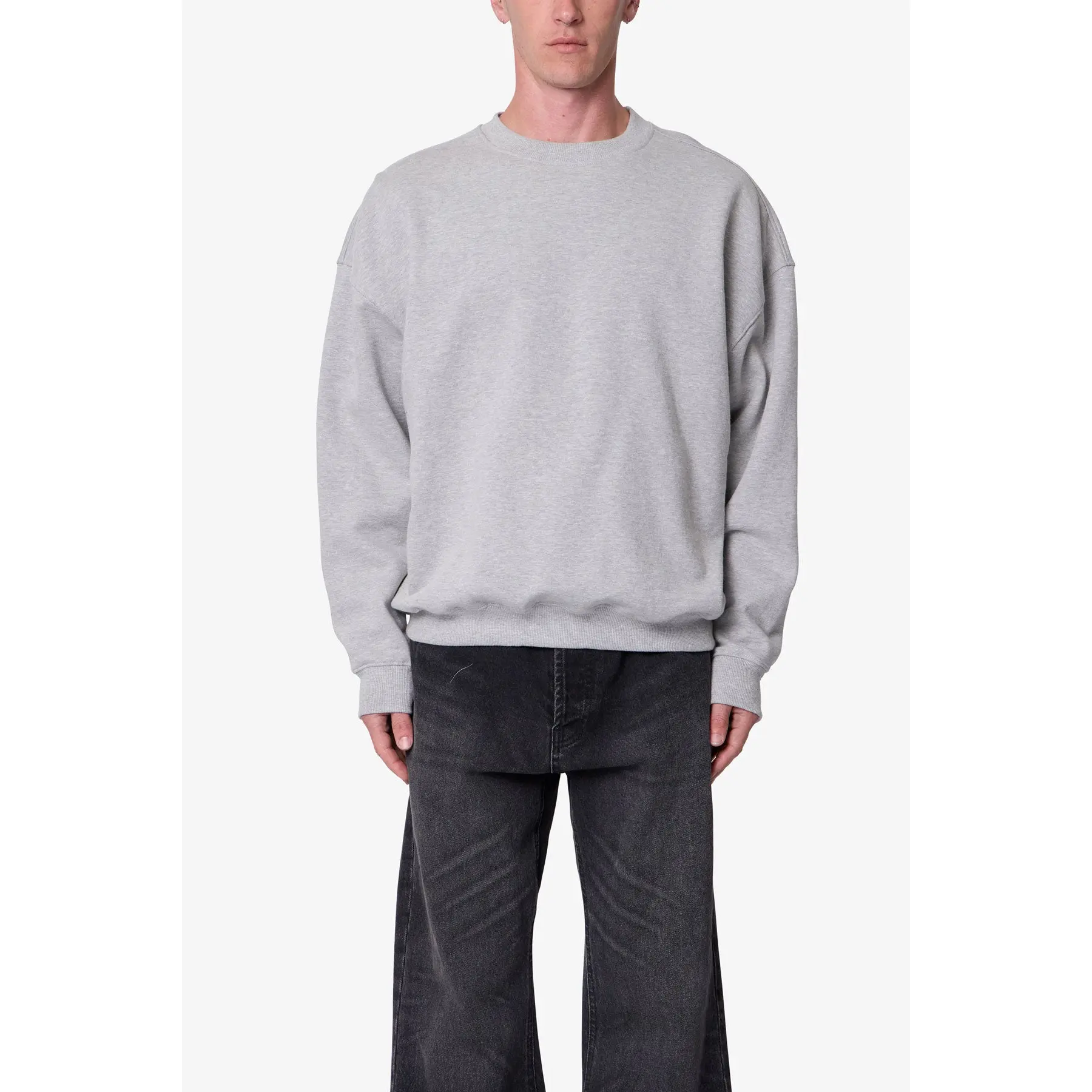 mnml Heavy Basic Crewneck Sweater - Heather Grey