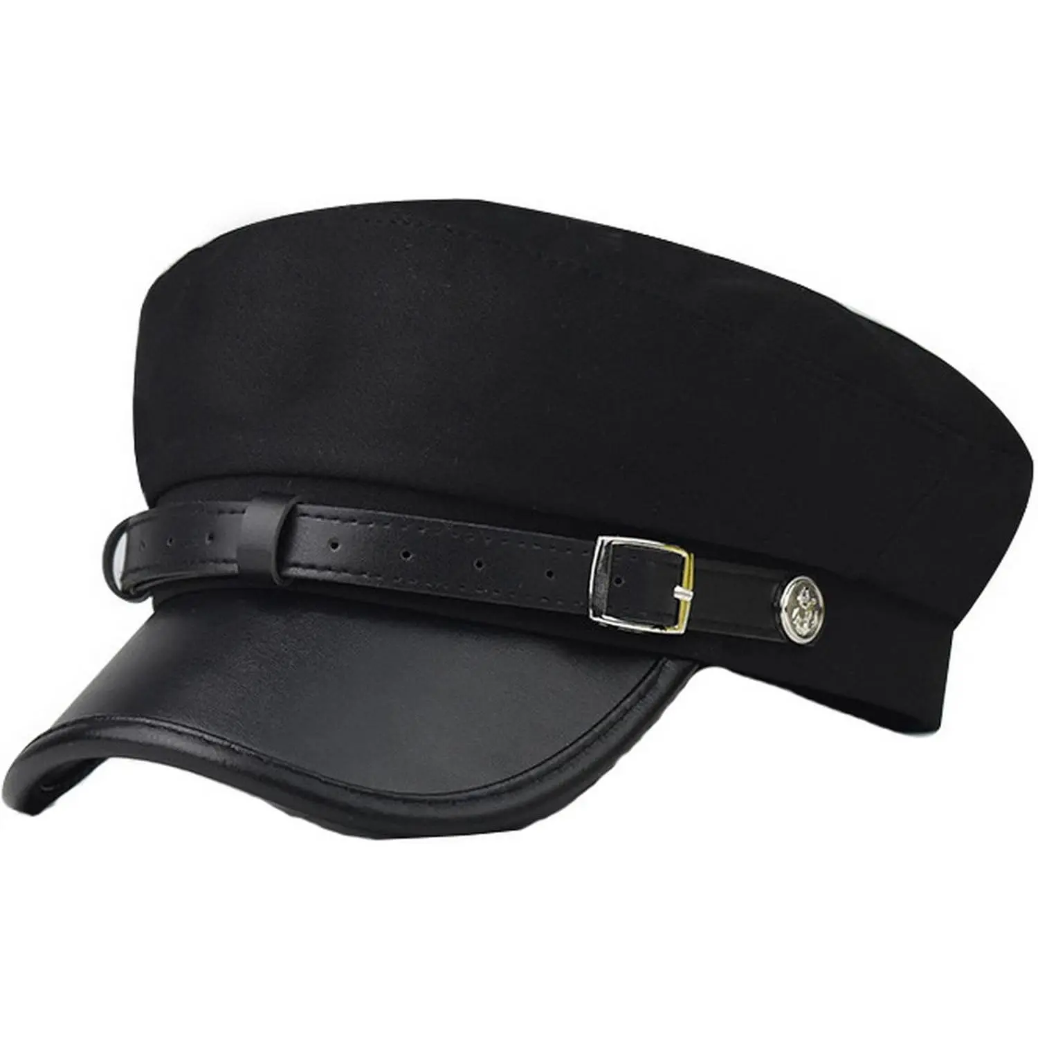 Mens Womens Newsboy Cap Yacht Captain Sailor Hat Cabbie Baker Boy Peaked Beret